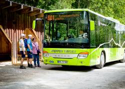 Die Igelbusse verbinden im Sommer und Herbst die wichtigsten Ausgangspunkte für Ausflüge im Nationalpark miteinander. Foto: Daniela Blöchinger